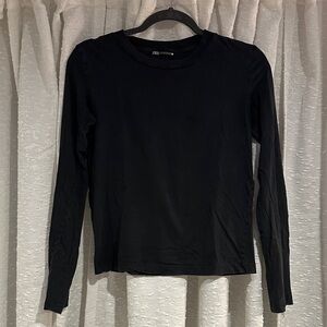 Zara Classic Charcoal Long Sleeve Tee - XS